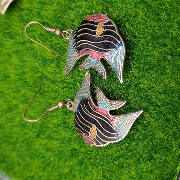 Clossione Clown Fish Vintage Earrings For Pierced Ears E1007 - Picture 2 of 3